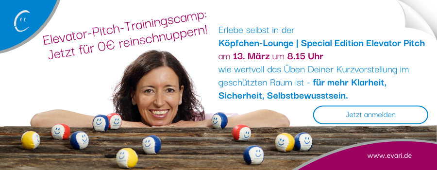 Elevator Pitch üben Schnupperstunde
