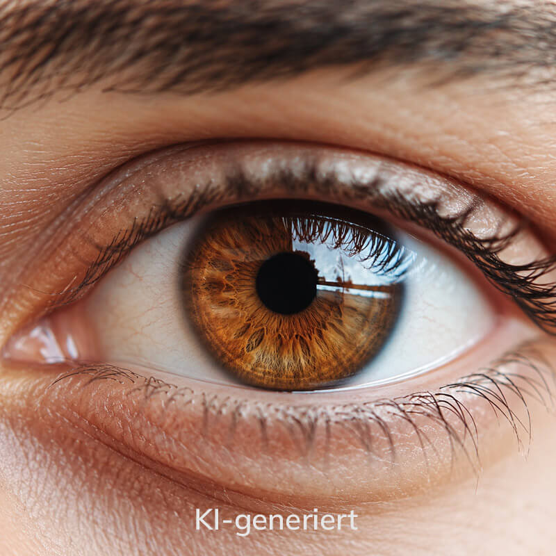 Der blinde Fleck in Deiner Positionierung Nahaufnahme eines Auges als Symbol für den blinden Fleck in der Positionierung